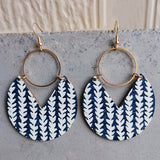 Ms.Pac-Man Shape Wooden Dangle Earrings