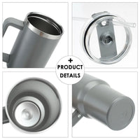40 Oz Tumbler with Handle Lid and Straw Insulated Stainless Steel Dupe Travel Mug Iced Coffee Cup for Hot and Cold Water 40Oz