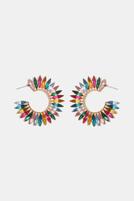 Zinc Alloy Acrylic C-Hoop Earrings