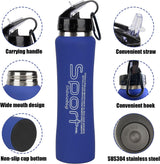 Mouth Straw -Stainless Steel Reusable Sports Water Bottle with Lids - Vacuum Insulated
