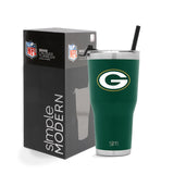 Officially Licensed NFL Green Bay Packers Tumbler with Straw and Flip Lid | Insulated Stainless Steel 30Oz Thermos | Cruiser Collection | Green Bay Packers