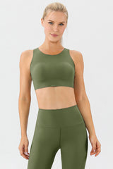 Round Neck Wide Strap Active Bra