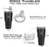 Temps Coffee Travel Mug Stainless Steel Vacuum Insulated Coffee Tumbler, Upgraded 100% Leakproof Water Bottle Lid and Easy-To-Sip Coffee Lid, Coffee Travel Tumbler (30 Oz, Seafoam, 2 Lids)