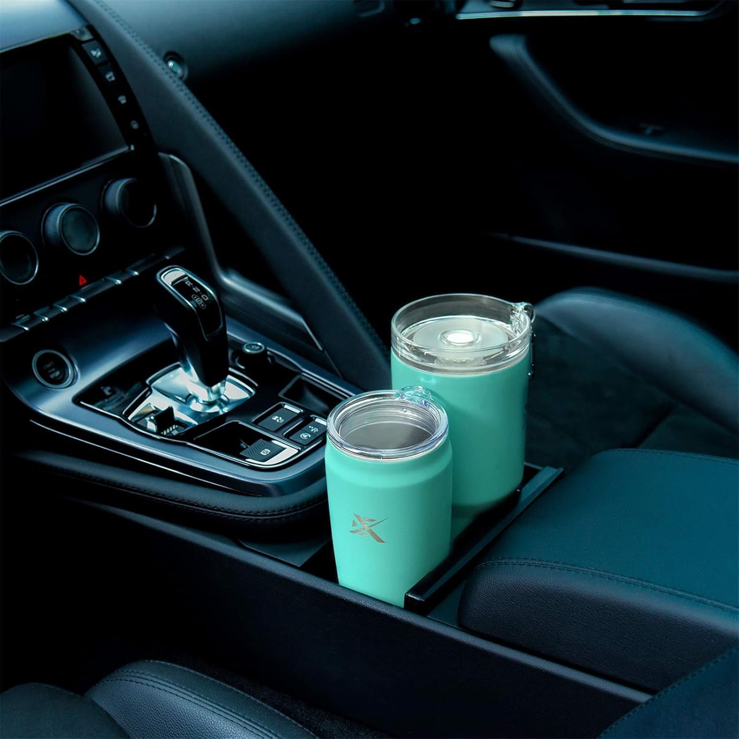 Temps Coffee Travel Mug Stainless Steel Vacuum Insulated Coffee Tumbler, Upgraded 100% Leakproof Water Bottle Lid and Easy-To-Sip Coffee Lid, Coffee Travel Tumbler (30 Oz, Seafoam, 2 Lids)