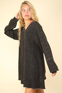 VERY J Mineral Washed Oversized A-Line Mini Dress