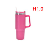 40 Oz Tumbler with Handle Lid and Straw Insulated Stainless Steel Dupe Travel Mug Iced Coffee Cup for Hot and Cold Water 40Oz