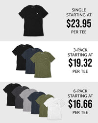 Mens T Shirt Packs - Short Sleeve Crew Neck Soft Fitted Tees S - 4XL Fresh Classic Tshirts