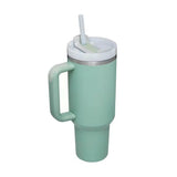 40 Oz Tumbler with Handle Lid and Straw Insulated Stainless Steel Dupe Travel Mug Iced Coffee Cup for Hot and Cold Water 40Oz
