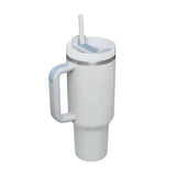 40 Oz Tumbler with Handle Lid and Straw Insulated Stainless Steel Dupe Travel Mug Iced Coffee Cup for Hot and Cold Water 40Oz