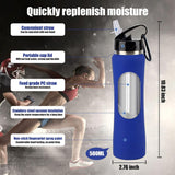Mouth Straw -Stainless Steel Reusable Sports Water Bottle with Lids - Vacuum Insulated