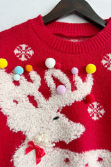 Pearl Detail Round Neck Long Sleeve Sweater