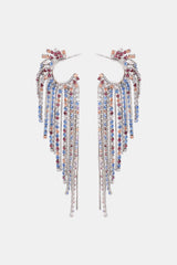 Fringed Rhinestone Zinc Alloy Dangle Earrings