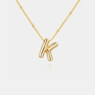 Gold-Plated Bubble Initial Necklace