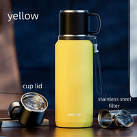 Double Wall Keep Hot and Cold Thermos Bottle Stainless Steel Insulated Bottles Vacuum Flask Large Thermos Cup with Tea Filter