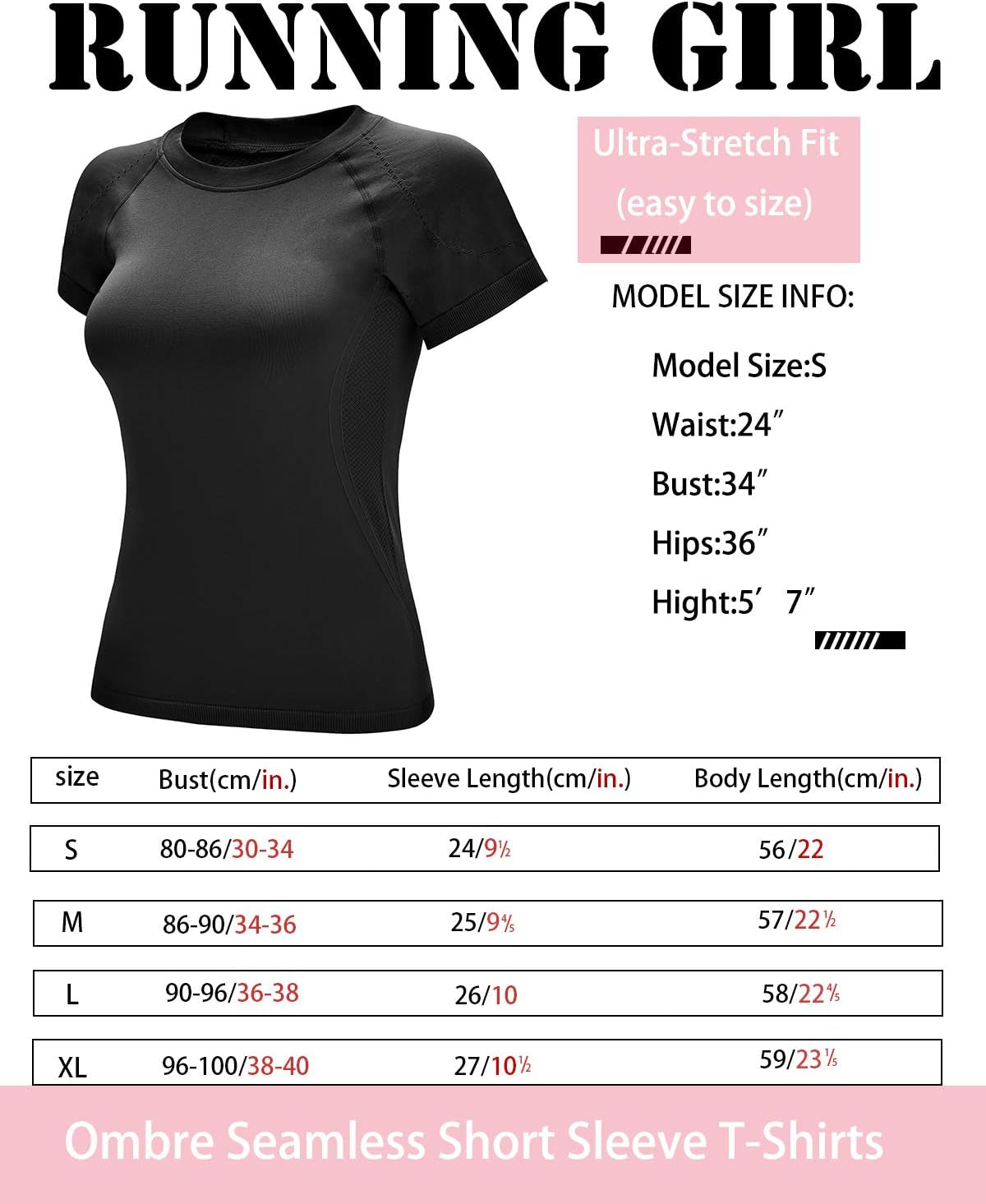 Seamless Workout Shirts for Women，Short Sleeve T-Shirt Stretch Tees Quick Dry Gym Athletic Tops
