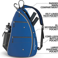 Sling Bag - Crossbody Backpack for Pickleball, Tennis, Racketball, and Travel for Men and Women