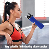 Mouth Straw -Stainless Steel Reusable Sports Water Bottle with Lids - Vacuum Insulated