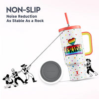 Cup 40Oz Large Tumbler Straw Cup with Lid Leak-Proof Sainless Steel Vacuum Insulated Car Mug Water Bottle Pride Month