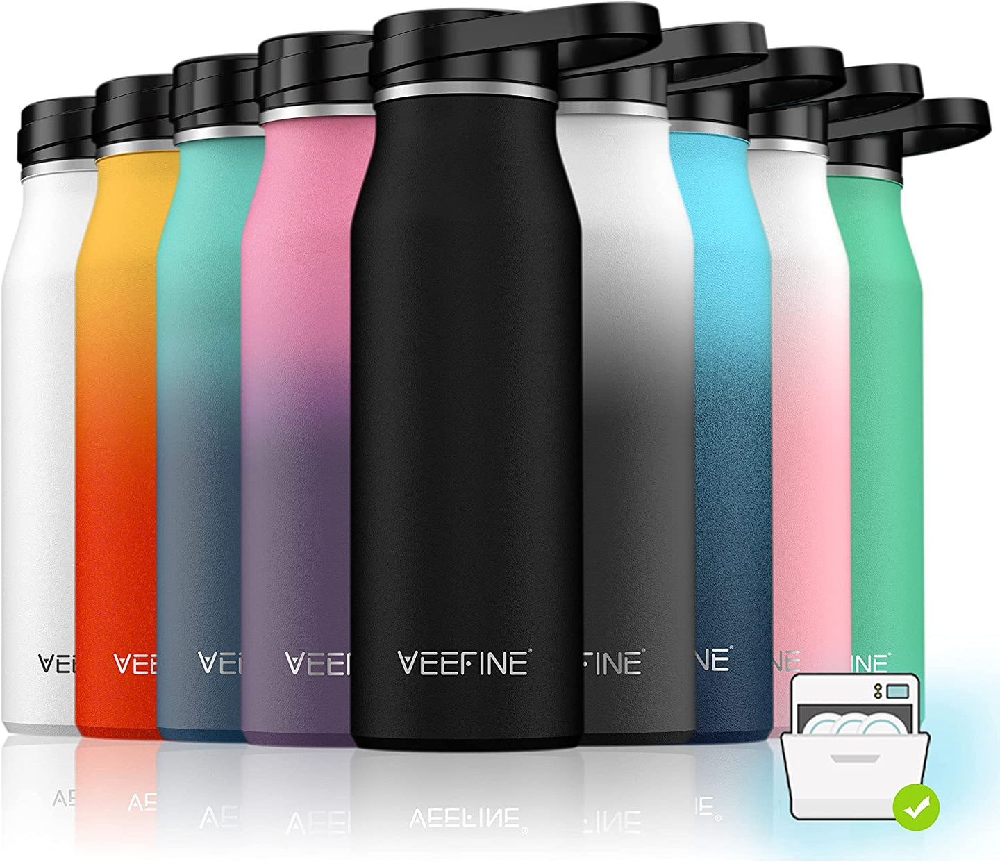 Insulated Water Bottle Dishwasher Safe Metal Water Bottle Bpa-Free Stainless Steel Water Bottles 20/32/40Oz Reusable Thermos for Hiking Camping and School